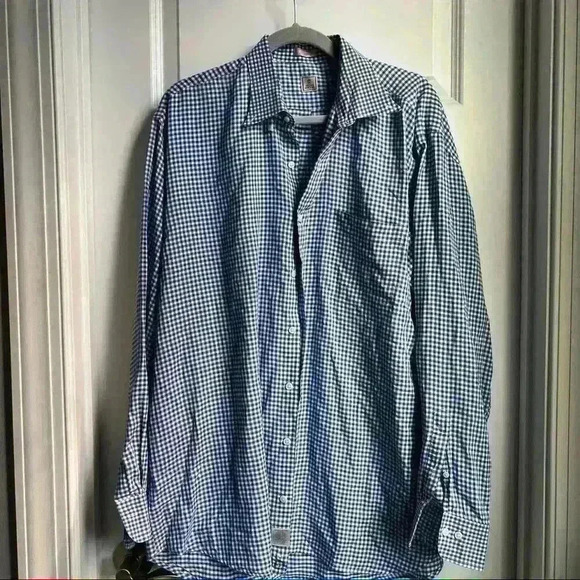 Peter Millar 100% Cotton XL Men's Button down blue an white check - Picture 1 of 4